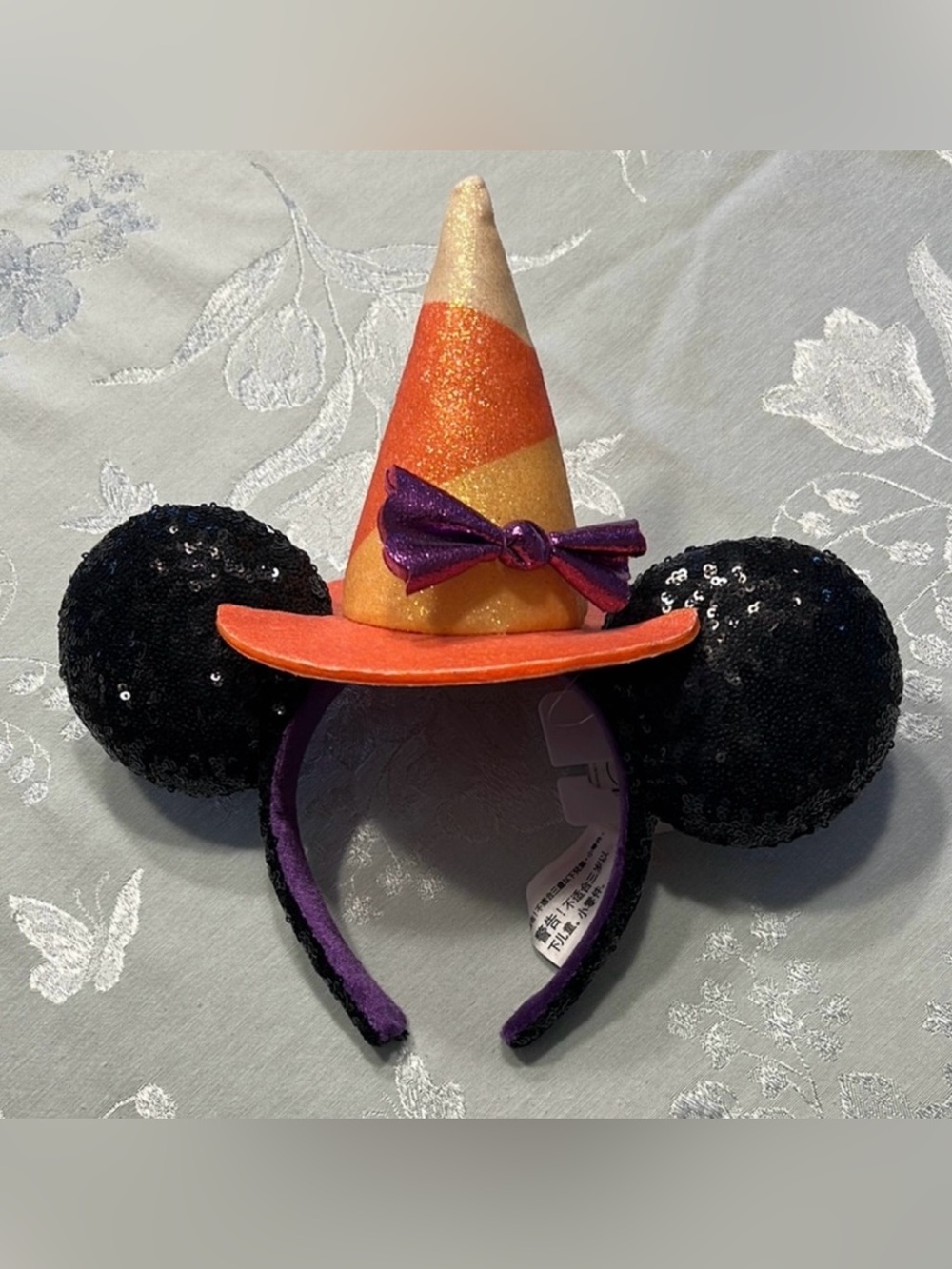 Disney Halloween Witch Hat Minnie Ear Headband in Orange, Purple & Black